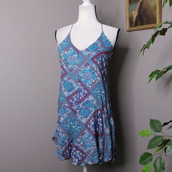 Raya Sun Strappy Boho Slip Mini Dress - Picture 1 of 10